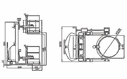 半電動(dòng)油桶翻轉車(chē)參數圖-沈陽(yáng)興隆瑞機械